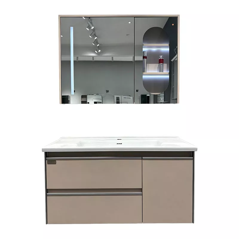 Bàn trang điểm phòng tắm bằng gỗ nguyên khối nhiều lớp hiện đại