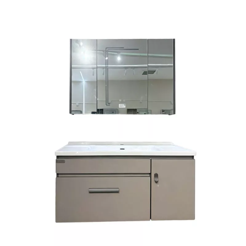 Bàn trang điểm phòng tắm bằng gỗ nguyên khối nhiều lớp một chậu Bàn trang điểm phòng tắm bằng gỗ nguyên khối nhiều lớp một chậu